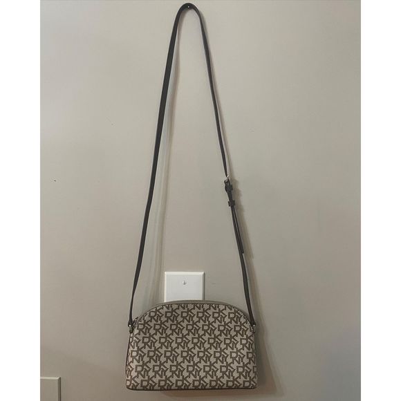 Dkny Handbags - DKNY Bryant Dome Crossbody Khaki Brown W/ Logo